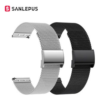 SANLEPUS Hızlı Değişim Evrensel Örgü Paslanmaz Çelik saat kayışı Spor akıllı saat Kayışı Smartwatch Band (22mm)