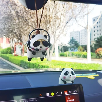 Sevimli Anime Panda Navigator Araba İç Dekorasyon Kolye Süs Kaplan Navigator Oto dikiz aynası Kolye Araba Aksesuarları