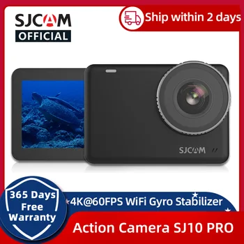 SJCAM Eylem Kamera SJ10 PRO 4K 60FPS Gyro Sabitleme WiFi 8x Zoom Bisiklet Kask Su Geçirmez Kamera Spor Video aksiyon kameraları