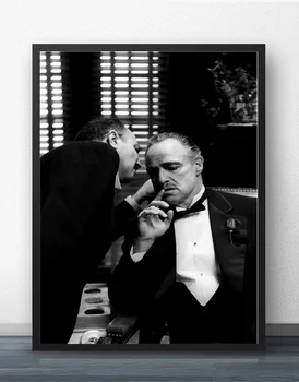 Tanrı Baba Godfather Klasik Film Afişleri ve Baskılar İpek Baskılar sanat posterleri Resimleri İçin Oturma Odası Hiçbir Çerçeve
