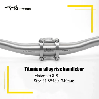 Titanyum Alaşımlı Bisiklet Gidon Kırlangıç Şekilli Titanyum Gidon Dağ Bisikleti MTB Yükseltici Gidon Bisiklet Parçaları 31.8 * 580-720mm