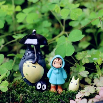 Totoro Minyatürleri Stüdyo Ghibli Mikro Peyzaj Süsler Kawaii Ev Dekor Japonya Anime Odası Dekorasyon Miyazaki Sevimli Figürler