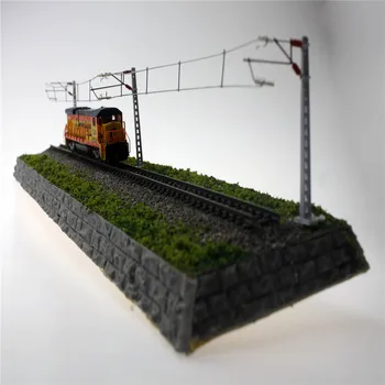 Tren Modeli Tek Sütun Tek Kol İletişim Ağ Demiryolu Model Tren Simülasyonu Minyatür Kum Masa Aksesuarları Oyuncak Sahne