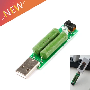 USB Mini Deşarj Arayüzü Yük Direnci Anahtarı ile Ayarlanabilir 2A 1A Pil Kapasitesi Voltaj Deşarj direnç test aleti