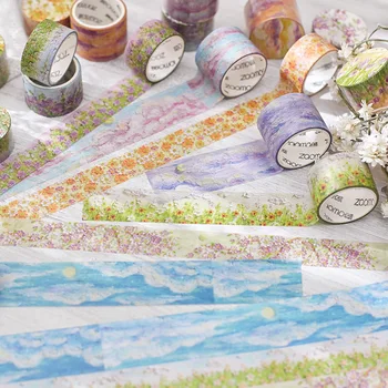Washi Maskeleme bant yapışkan Kağıt Craft Bant Flora Yağlıboya Serisi Koleksiyonu İçin Dıy Plancıları Dekorasyon Scrapbooking