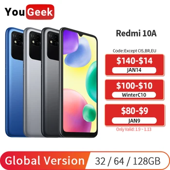 Xiaomi Redmi 10A Küresel Sürüm 32/64 / 128GB Helio G25 CPU 6.53 