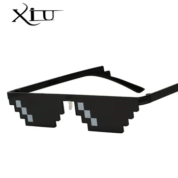 XIU benzersiz vintage güneş gözlüğü erkekler serin puls boyutu 8 bit piksel burunluklar sunglass