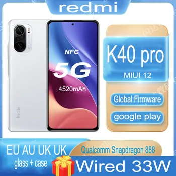 XİAOMİ Redmi K40 Pro Smartphone Küresel Sürüm 5G Cep telefonu NFC Snapdragon 888 E4 AMOLED Ekran 64MP 33W Hızlı