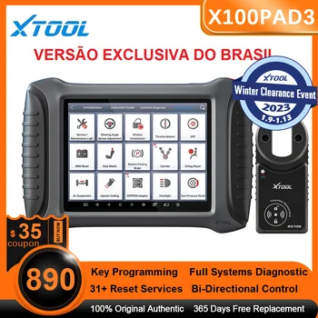 XTOOL Brezilya X100PAD3 OBD2 Anahtar Programcı Profesyonel OBD2 Teşhis Aracı Immobilizer İle M822 KC100 KC501 KS01 Ücretsiz Güncelleme