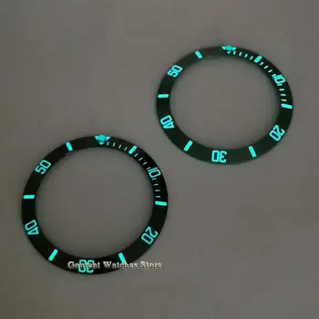Yeni 38mm Süper Mavi Işıklı Saat çerçeve takımı Siyah Yeşil / Seramik Çerçeve Halka Ekleme İzle Parçaları İçin Uygun 40mm Saatler