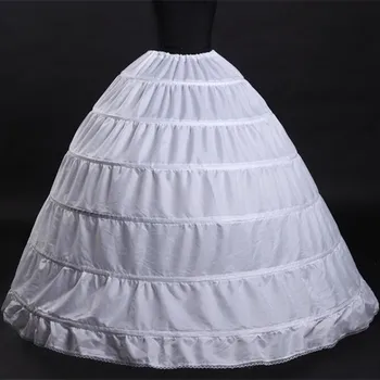 Yeni Beyaz 6 Çemberler Petticoat Kabarık Etek Kayma Jüpon düğün elbisesi Gelin Balo Aksesuarları