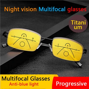 Yeni Gece görüş okuma gözlüğü İlerici çok odak Mesafesi Ve Yakın Çift kullanımlı Anti-yüksek ışın sürüş gözlükleri orta yaşlı bir