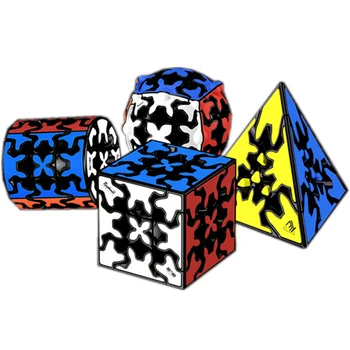 Yeni Qiyi Dişli Küp 3x3x3 sihirli Küp oyunu 3x3 Piramit Silindir Küre Hız Küpleri eğitici oyuncak Çocuklar için