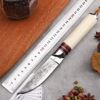 Yeni Stil 3.5 İnç Vg10 Şam Çelik Pişirme Meyve Açık Kaya Tırmanışı Mutfak EDC Maket Bıçağı