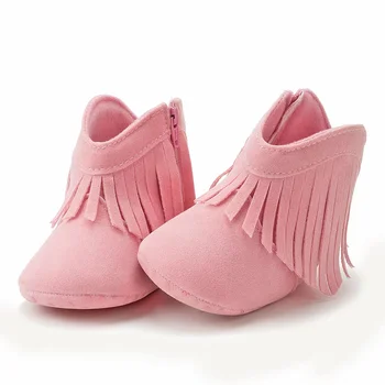 Yenidoğan Bebek Kız Ayakkabı Bebek Erkek Kış Püskül Sıcak Çizmeler Yumuşak Taban bebek ayakkabısı İlk Yürüyüşe 0-18Months