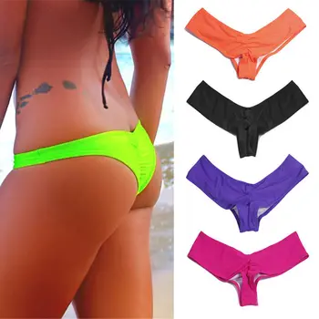 YENİ Yaz Seksi Kadınlar Brezilyalı Arsız T-Geri Cut Out Tanga Alt Bikini G-String erkek mayoları Mayo Düz Renk 2022