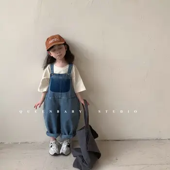 Çocuk Tulumları Ayak Bileği Uzunluğu Düz Gevşek Katı Yumuşak Rahat Tasarlanabilir Moda Modern Basit Rahat Bahar Çocuklar Unisex