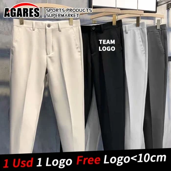 Özel Logo gündelik erkek pantolonları Küçük Ayak Versiyonu Olmayan demir İnce Katı Koni Klasik Erkek İngiltere Dokuz noktalı Golf pantolon