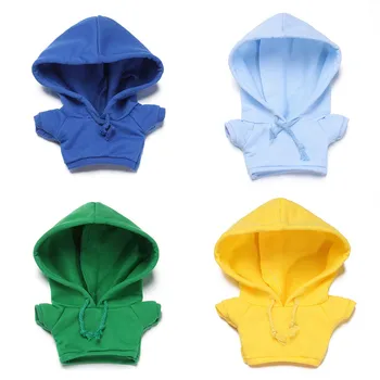 1/12 Bebek Hoodies Şapka İle Saf Renk Kazak Kıyafetler OB11Doll Üstleri 20cm Bebek Aksesuarları Giyinmek Oyunu Çocuk Oyuncakları