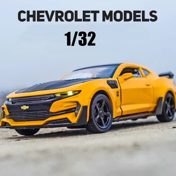 1/32 Chevrolet Camaro Diecasts ve Oyuncak Araçlar Alaşım Araba Modeli Koleksiyonu Oyuncaklar Çocuklar Için noel hediyesi мазинки Ücretsiz Kargo