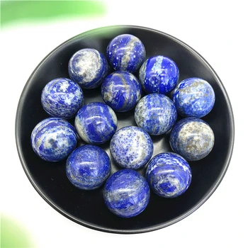 1 ADET 24-26mm Doğal Lapis Lazuli Taş Topu Mavi Kuvars Kristal Küre Taş Şifa Dekor Doğal Taşlar ve Mineraller
