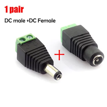 1 Çift DC Erkek Dişi Jack fiş konnektörü 2.1x5.5mm güç kaynağı adaptörü BNC güvenlik kamerası LED şerit lamba aydınlatma ışıkları
