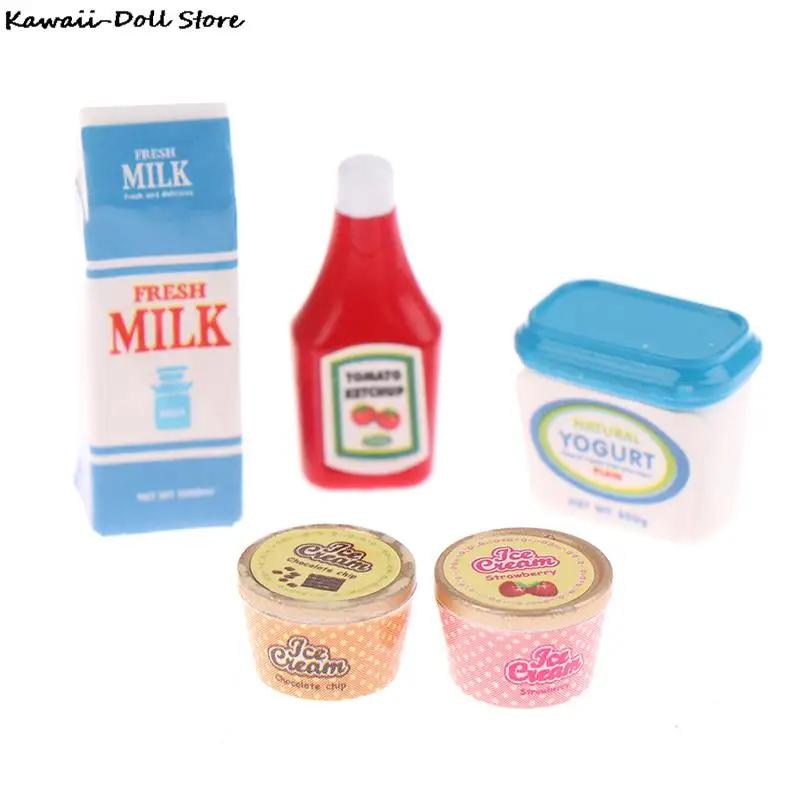 5 Adet / takım 1: 12 Evcilik Minyatür Gıda Mini Domates Sosu Buzlu Yoğurt Bebek Mutfak Oyuncak Görüntü 0