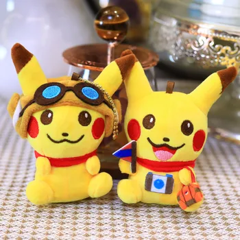 12 adet / grup Pokemon Pikachu Dolması peluş oyuncaklar kolye anahtarlık Bebek 12 cm Anime Noel Hediyesi