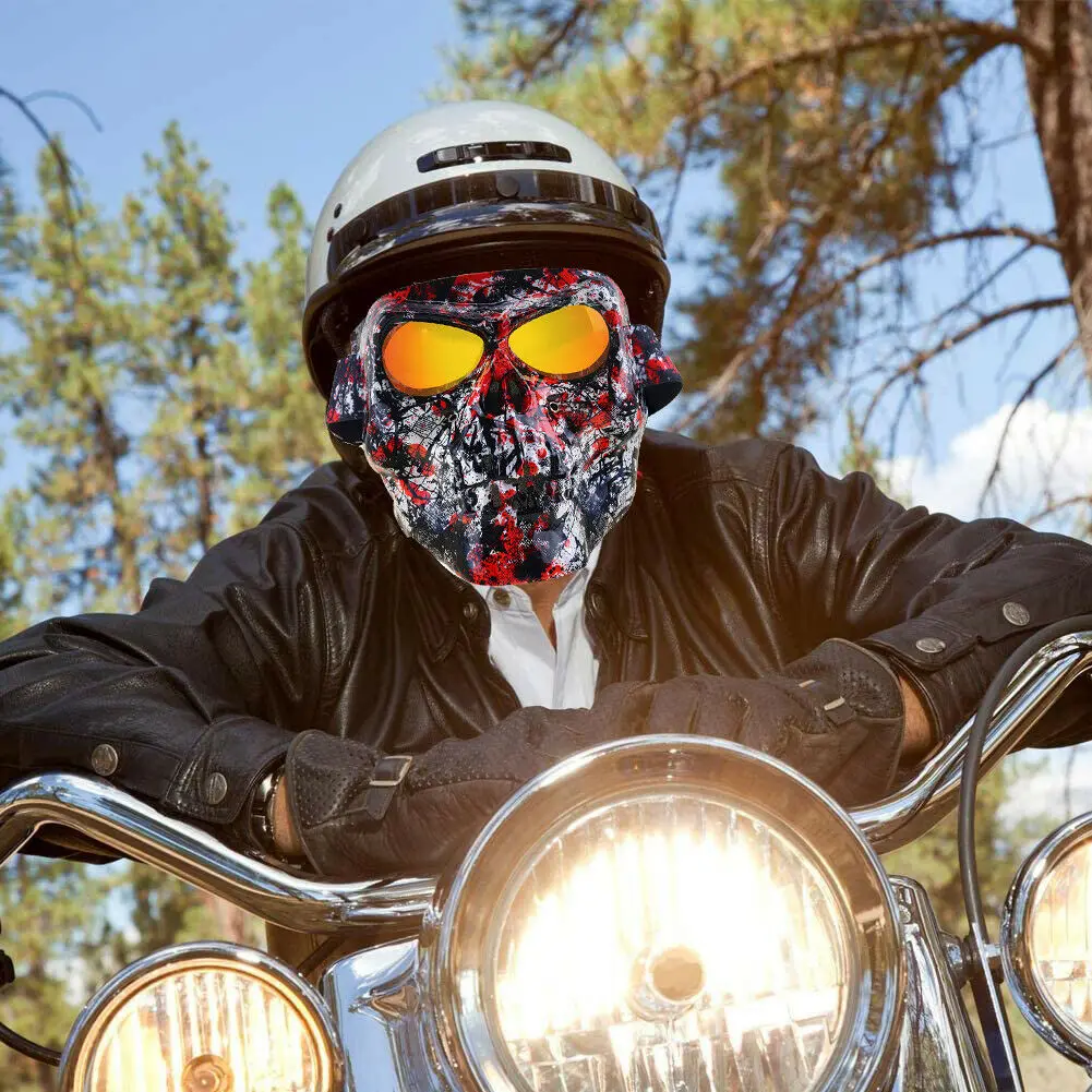 Motosiklet Gözlük Kafatası Yüz Maskesi Kalkanı ATV Yarış Dirt Bike Cadılar Bayramı Gözlük Unisex Motosiklet Kask Bisiklet Başlık Görüntü 2