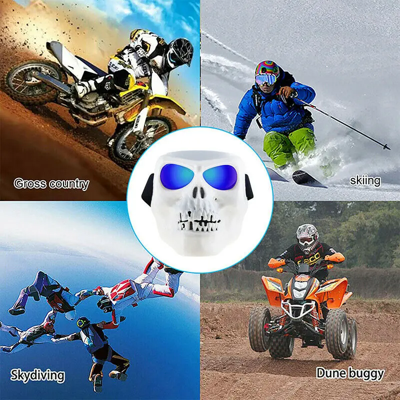 Motosiklet Gözlük Kafatası Yüz Maskesi Kalkanı ATV Yarış Dirt Bike Cadılar Bayramı Gözlük Unisex Motosiklet Kask Bisiklet Başlık Görüntü 3
