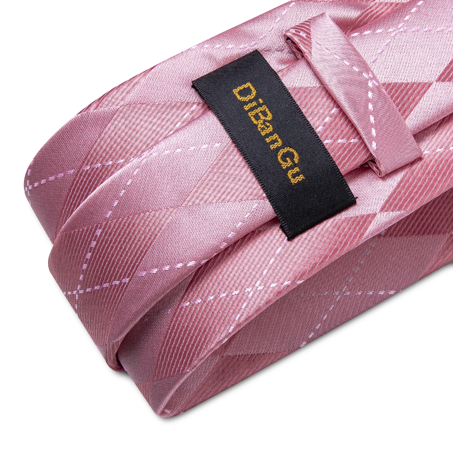 Lüks Tasarımcı Pembe Ekose ipek kravatlar Erkekler İçin 8cm İş Düğün Boyun Kravat Mendil Kol Düğmeleri Seti Hediye Erkekler İçin Toptan Görüntü 2