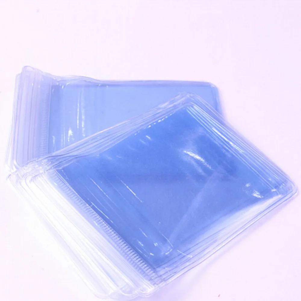 100X Zarflar Mühür plastik poşetler Şeffaf PVC Plastik Bozuk para Çantası Durumda Cüzdan hediye paketi paketi Görüntü 2