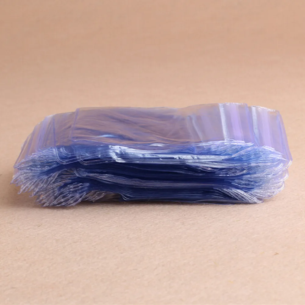 100X Zarflar Mühür plastik poşetler Şeffaf PVC Plastik Bozuk para Çantası Durumda Cüzdan hediye paketi paketi Görüntü 3