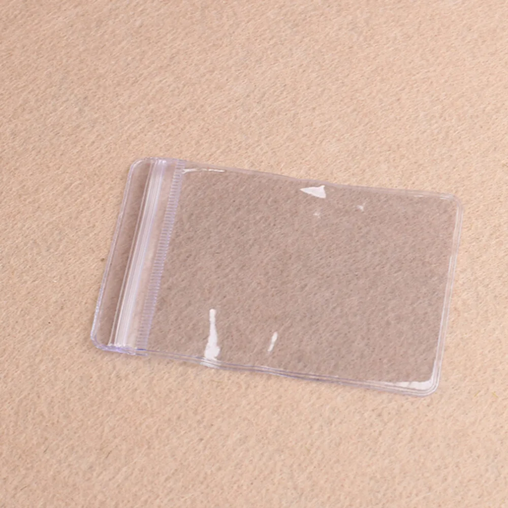 100X Zarflar Mühür plastik poşetler Şeffaf PVC Plastik Bozuk para Çantası Durumda Cüzdan hediye paketi paketi Görüntü 5