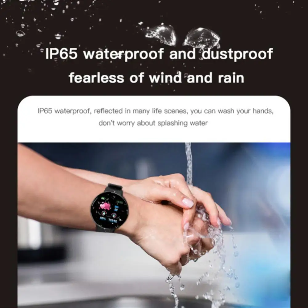 D18S akıllı saat Erkekler Kan Basıncı Su Geçirmez Smartwatch Kadınlar nabız monitörü Spor İzci İzle Spor Android IOS İçin Görüntü 3