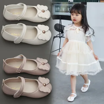 2021New Çocuk deri ayakkabı Karikatür Rahat Yumuşak tabanlı Çocuk Ayakkabı Küçük Kız Prenses tek ayakkabı Pembe 3-11Years Eski