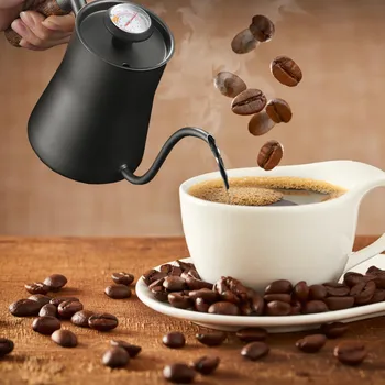 2022 Damla Su ısıtıcısı Mutfak Aksesuarları Paslanmaz Çelik kahve çay potu Çelik Gooseneck İnce Ağız filtre kahve Su ısıtıcısı Kahve Makinesi