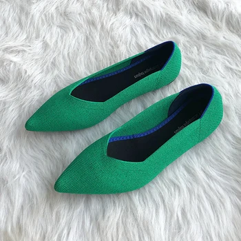 2022 kadın düz ayakkabı bale ayakkabıları Nefes Örgü Sivri Ayakkabı Mokasen Karışık Renk kadın yumuşak ayakkabı Kadın Zapatos De