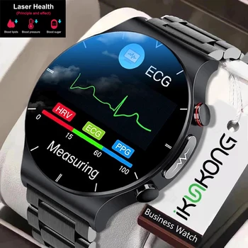 2023 Lazer Tedavisi Üç yüksek akıllı izle erkekler EKG PPG Kalp Hızı Kan Basıncı Sağlık İzci Akıllı izle Huawei Xiaomi için