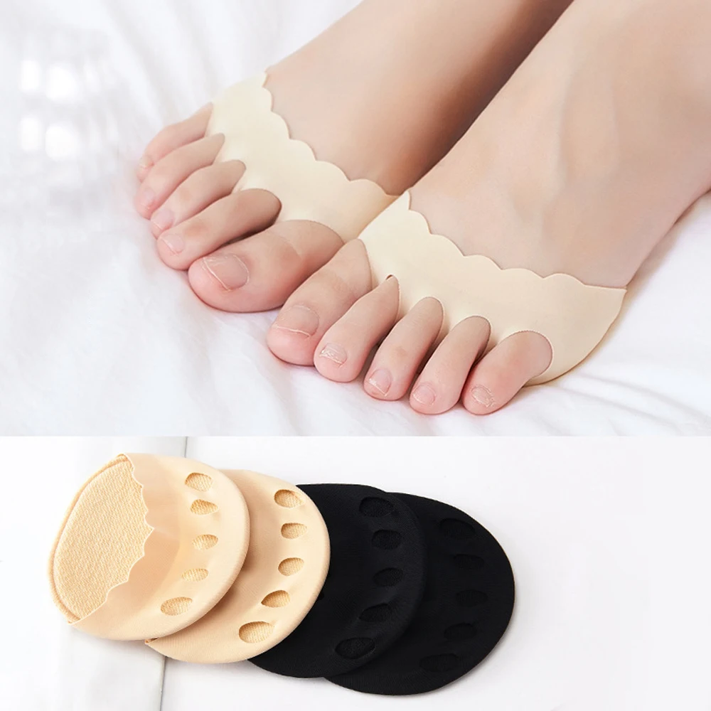 1 Çift Beş Ayak Ön Ayak Pedleri Kadınlar için Yüksek Topuklu Yarım Tabanlık Görünmez Ayak Ağrısı Bakımı Şok Emer Çorap Ayak Pedi Ekler Görüntü 1