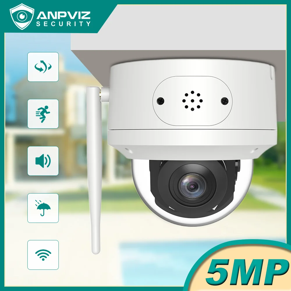 Anpviz 5MP 5X Zoom PTZ Wifi IP Kamera Kablosuz Açık Dome İnsan Algılama İki yönlü Ses Güvenlik Koruma Gözetim kamera Görüntü 0