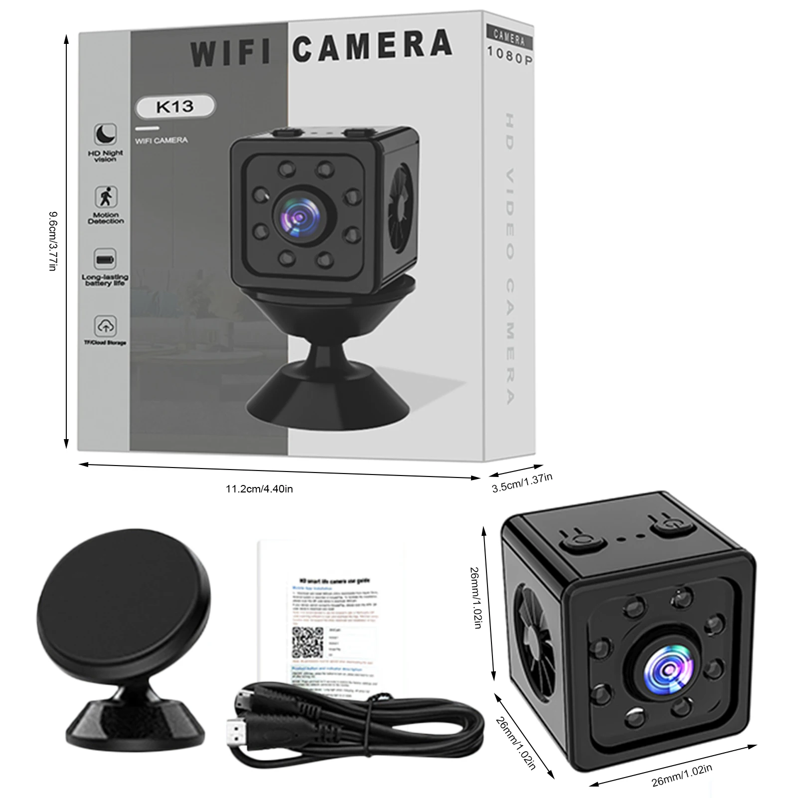 Kablosuz kamera 1080p HD Wifi Kamera Gece Sürüm Ses Kaydedici Mini Akıllı Kameralar Video İzleme IP Kamera bebek izleme monitörü Görüntü 5