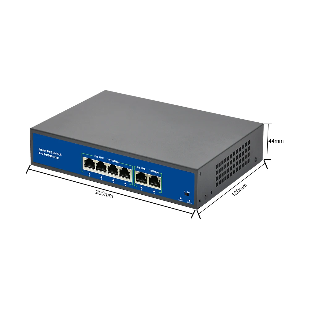 48V POE Anahtarı 100Mbps Ethernet Ağ Anahtarı 4 Port PoE Switcher Standart RJ45 Enjektör IP Kamera / kablosuz erişim noktası / CCTV Görüntü 5