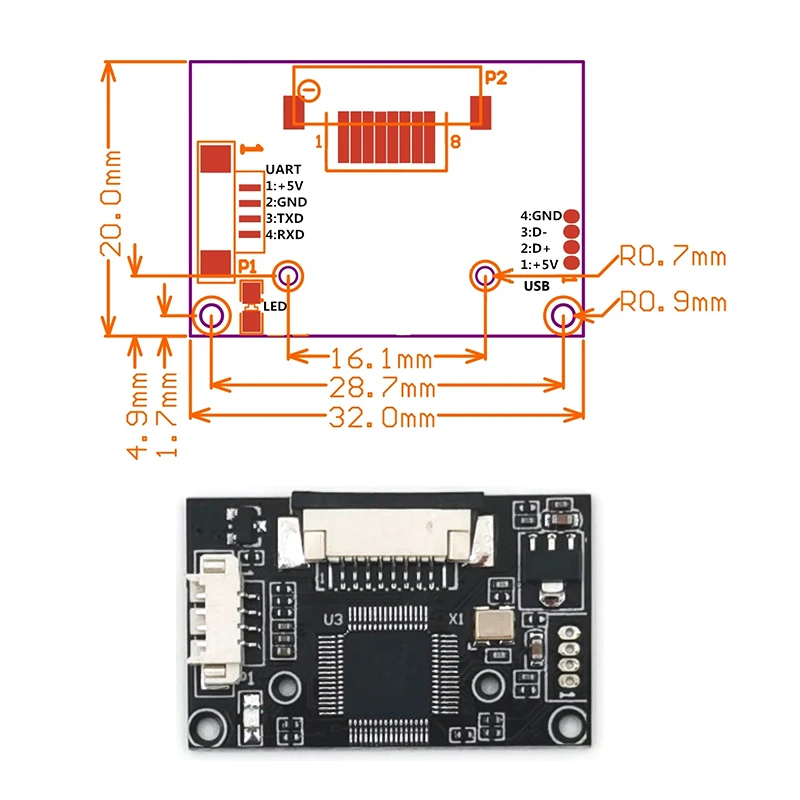 R303 / R303S Yüksek Algılama Dizisi 1000 Kapasiteli USB UART Kapasitif Parmak İzi Sensörü Modülü Android Arduino İçin Ücretsiz SDK İle Görüntü 2