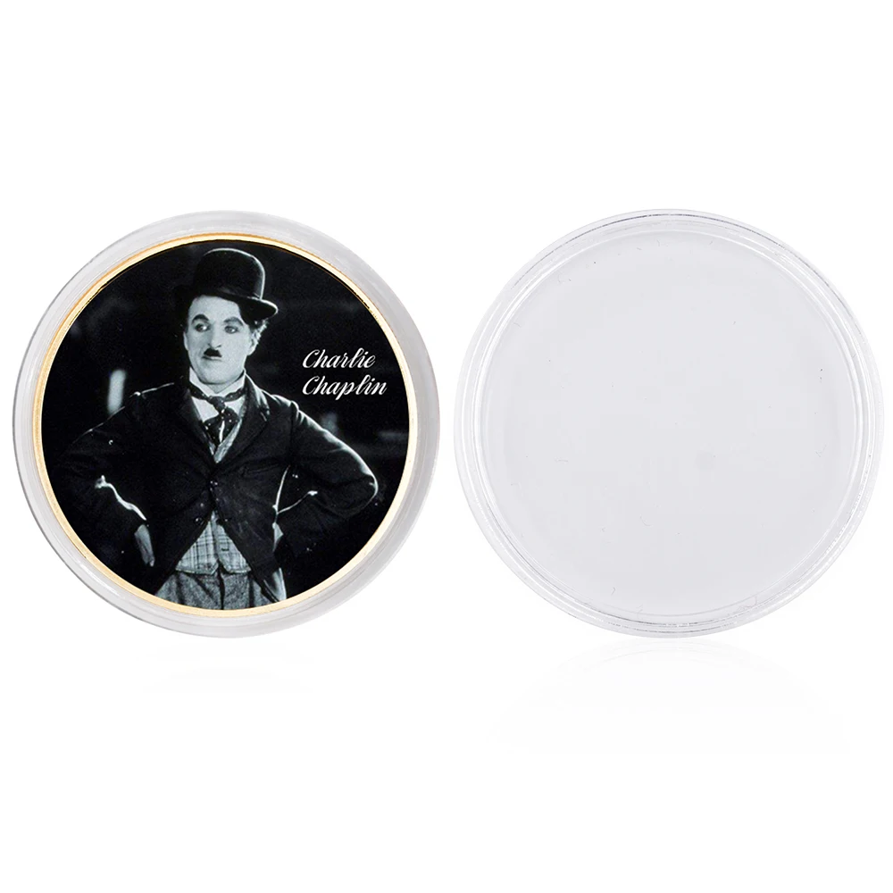 Charlie Chaplin Altın Kaplama Sanat Süsleme Mücadelesi Coin Mücadelesi Coin 2021 Tatil Hediye Sanat Zanaat Hediye Görüntü 2