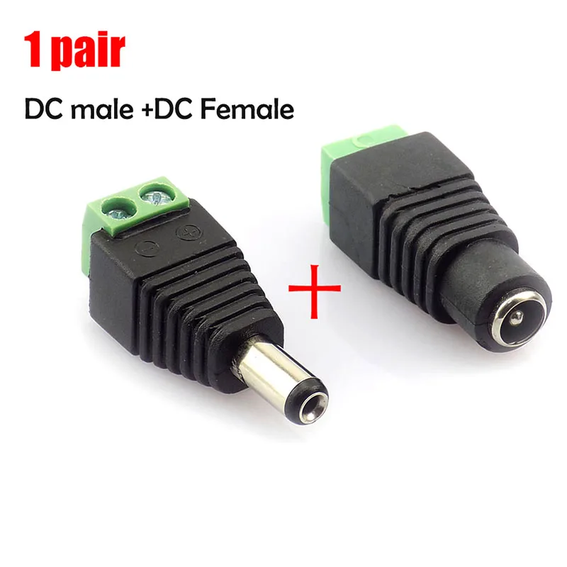 1 Çift DC Erkek Dişi Jack fiş konnektörü 2.1x5.5mm güç kaynağı adaptörü BNC güvenlik kamerası LED şerit lamba aydınlatma ışıkları Görüntü 0