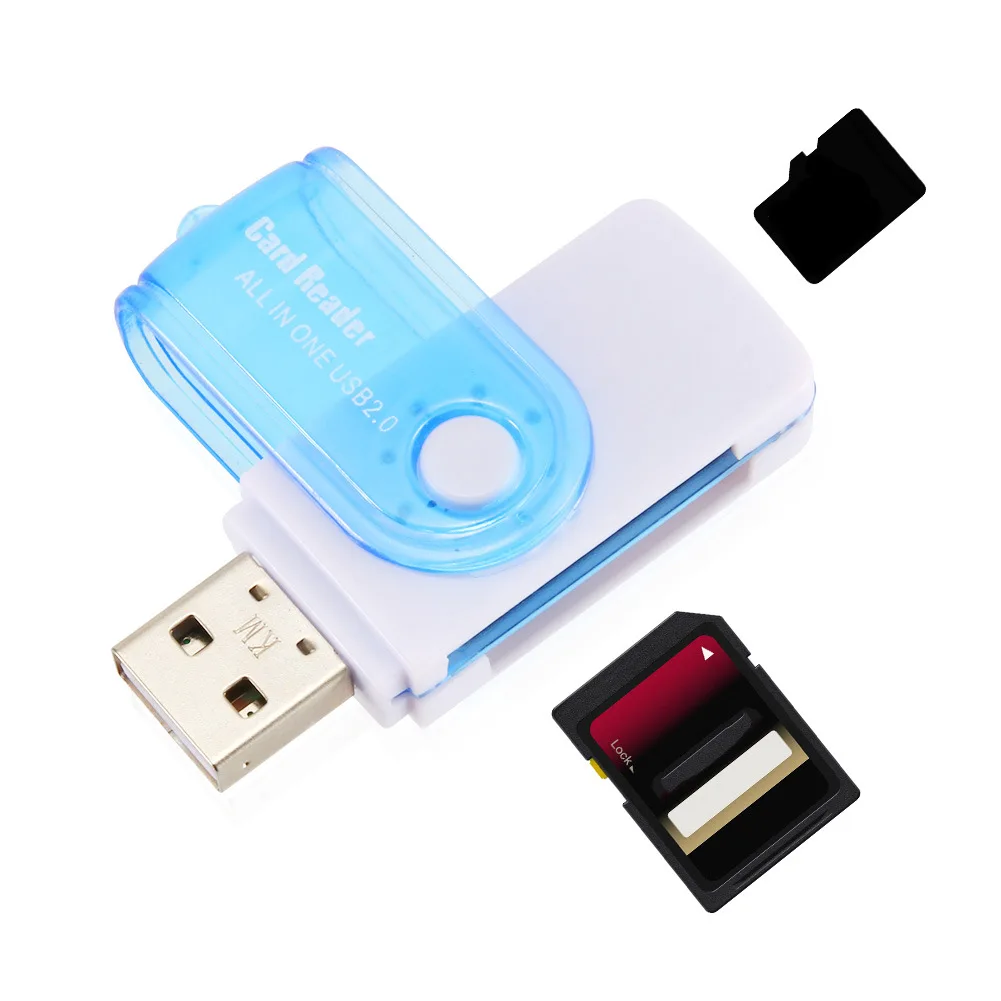 USB2. 0 Yüksek hızlı kart Okuyucu 4 Bir Çok fonksiyonlu kart okuyucu Büyük Rotasyon TF Harici Mini Adaptör Görüntü 3