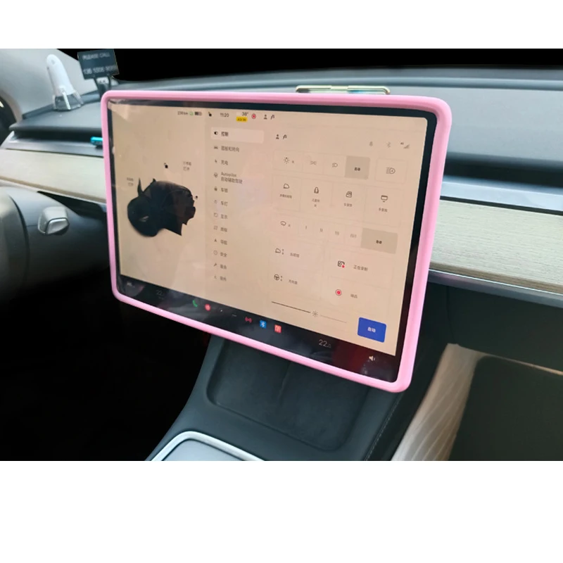 İndirim Tesla modeli 3 model y silikon navigasyon kol örtüsü ekran