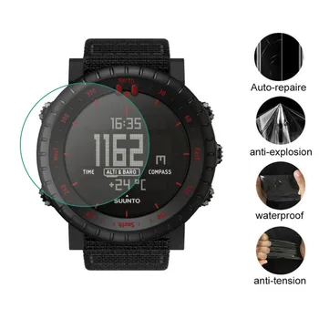 3 adet TPU Yumuşak Şeffaf koruyucu film Koruyucu Suunto Çekirdek İzle GPS Spor Tüm Siyah Smartwatch Ekran Koruyucu Kapak (cam