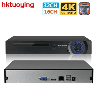 32CH 16CH 4 K 8.0 MP H. 265 Ağ NVR Kaydedici HD 4 K 3MP 4MP 5MP POE IP Kamera Yüz Algılama 802.3 af ONVIF 2.4
